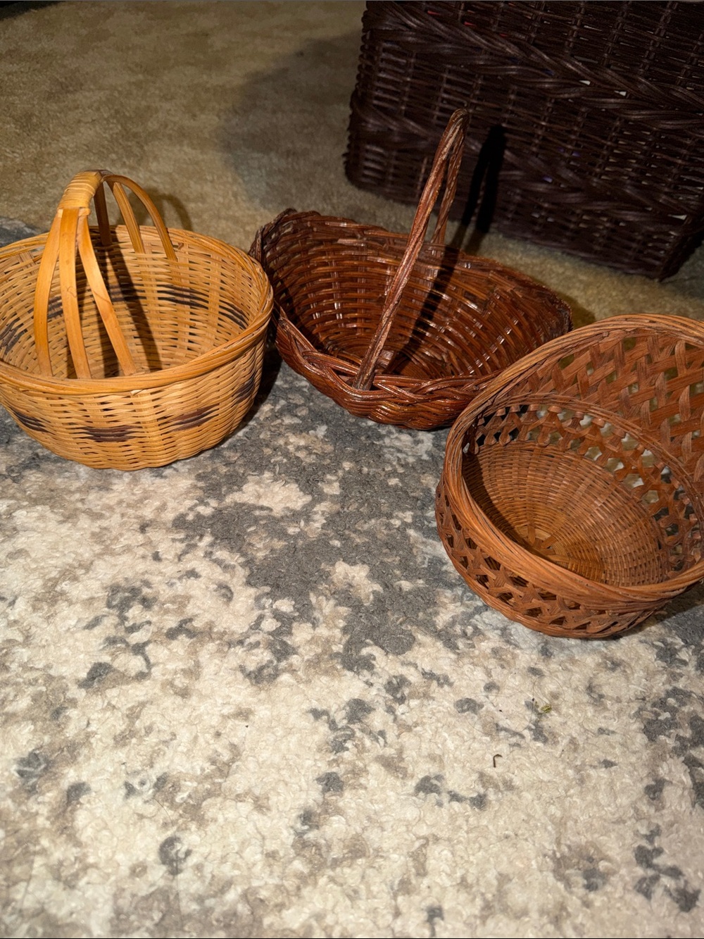 Three Woven Decorative Basket - Brown and Tan Home Accents